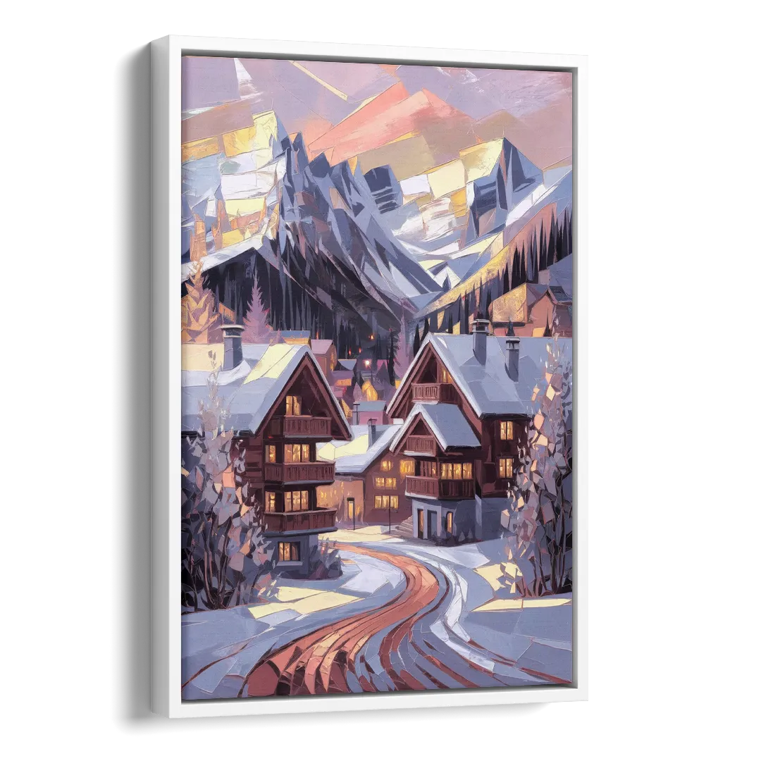Vail Alpine Village Side - White Canvas Wall Art