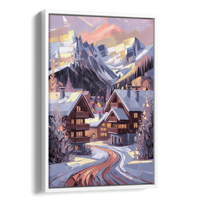 Vail Alpine Village Side - White Canvas Wall Art