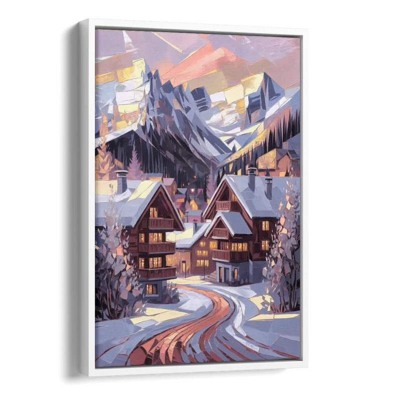 Vail Alpine Village Side - White Canvas Wall Art