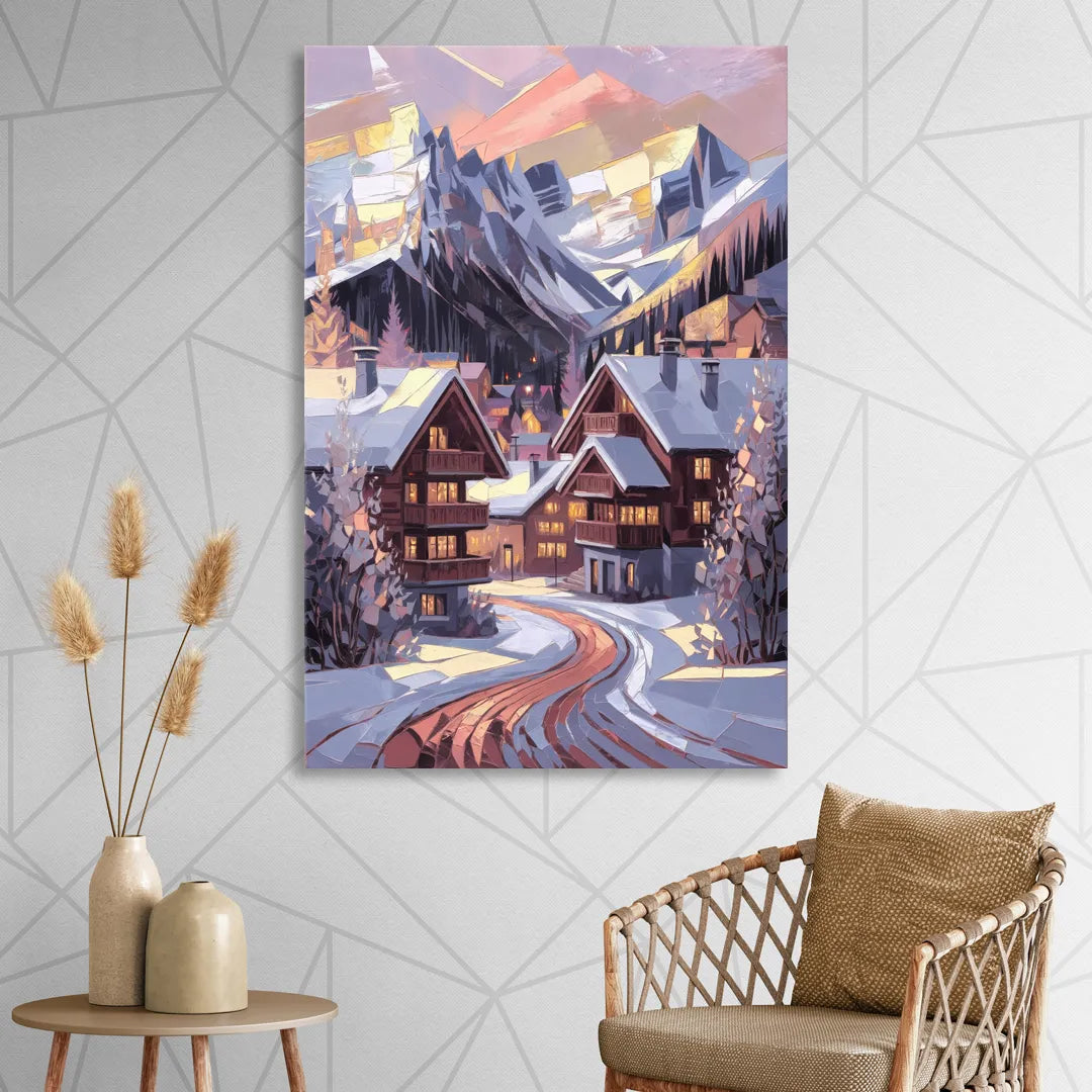 Vail Alpine Village Sitting Room - Canvas Wall Art