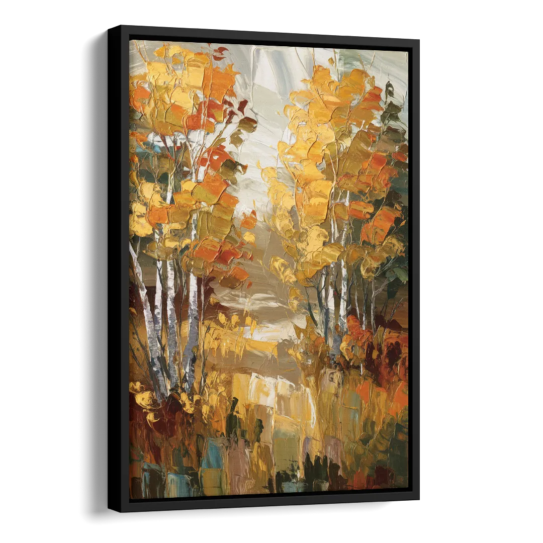 Vail Aspen Forest Side - Black Canvas Wall Art