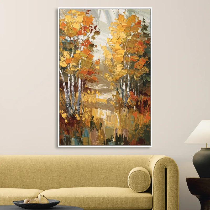 Vail Aspen Forest Sitting Room - White Canvas Wall Art