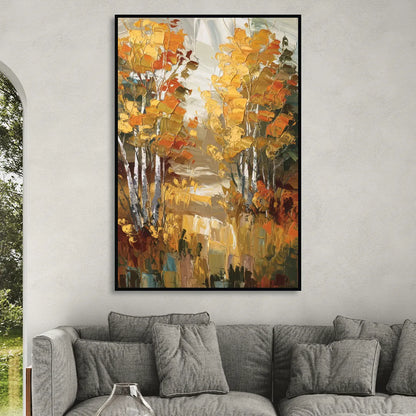 Vail Aspen Forest Sitting Room - Black Canvas Wall Art