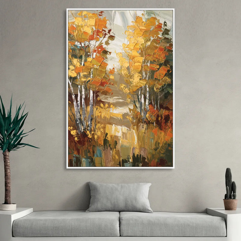 Vail Aspen Forest Living Room - White Canvas Wall Art