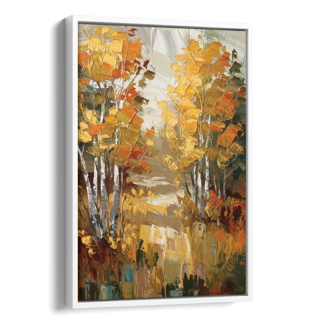 Vail Aspen Forest Side - White Canvas Wall Art