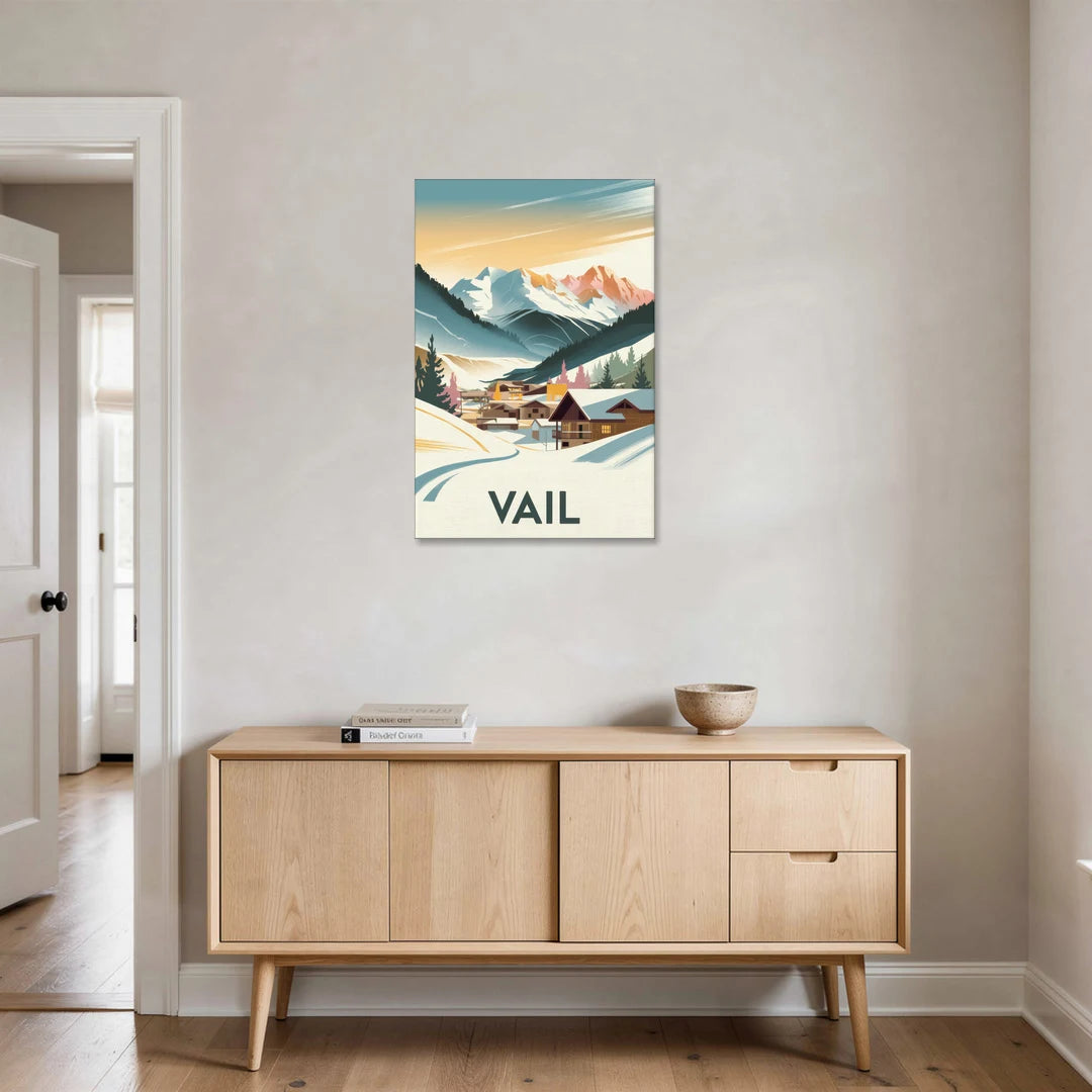 Vail Colorado Charm - Canvas Wall Art - Coffee Table - 24x36