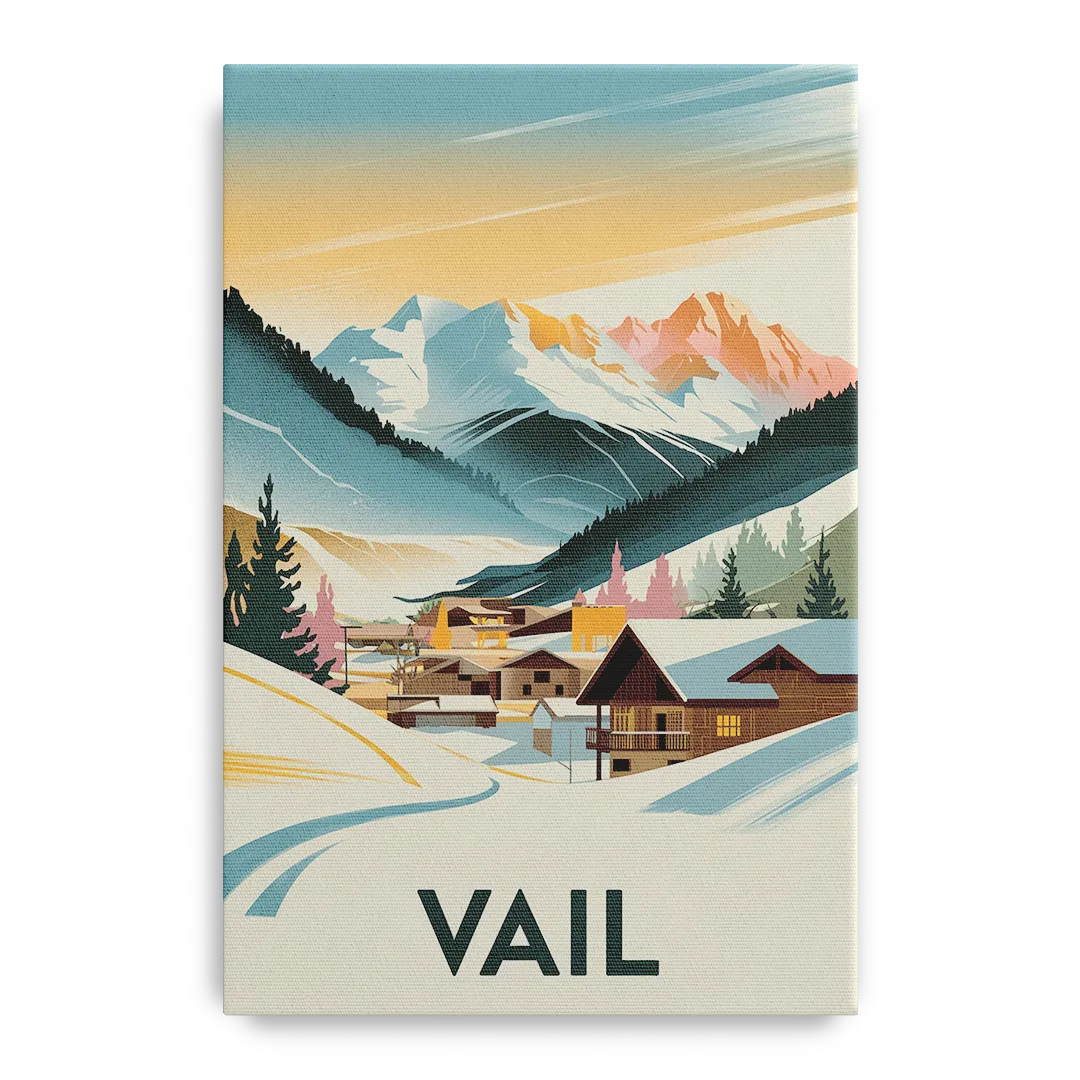 Vail Colorado Charm Front - Canvas Wall Art