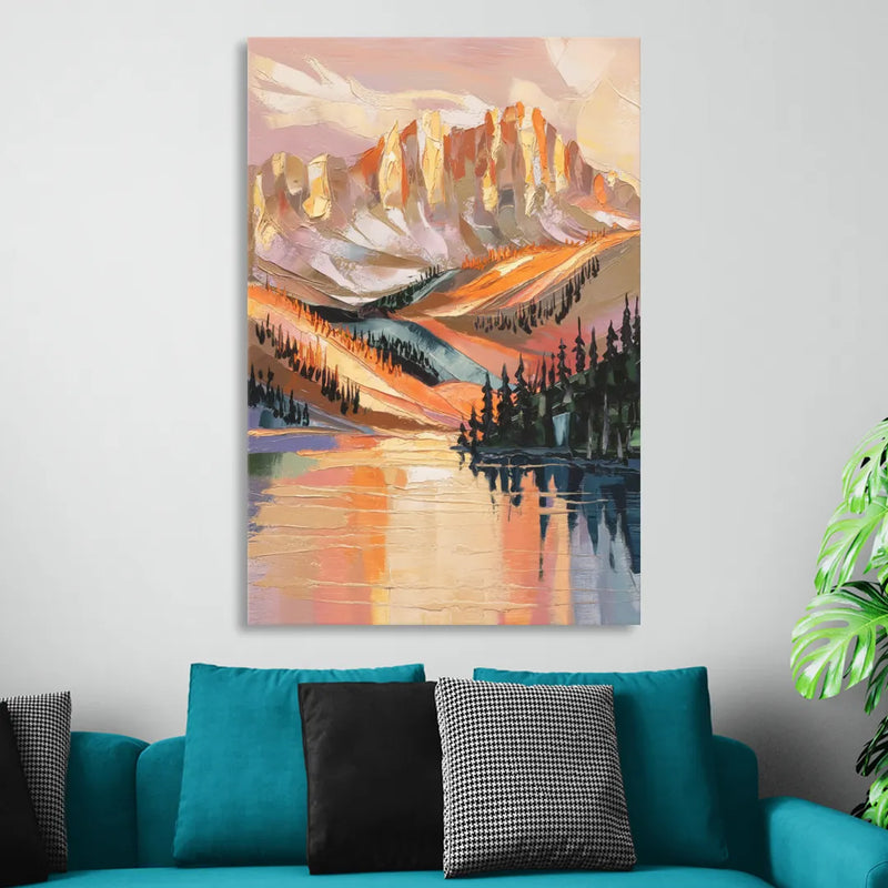 Vail Mountain Sunrise Sitting Room - Canvas Wall Art