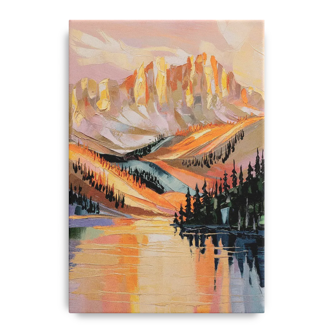 Vail Mountain Sunrise Front - Canvas Wall Art