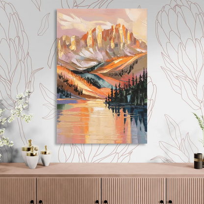 Vail Mountain Sunrise Living Room - Canvas Wall Art