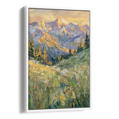 Vail Rocky Mountain View Side - White Canvas Wall Art