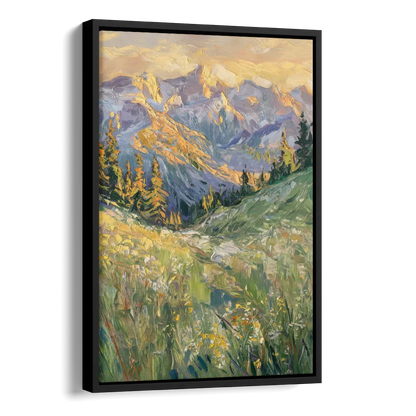 Vail Rocky Mountain View Side - Black Canvas Wall Art