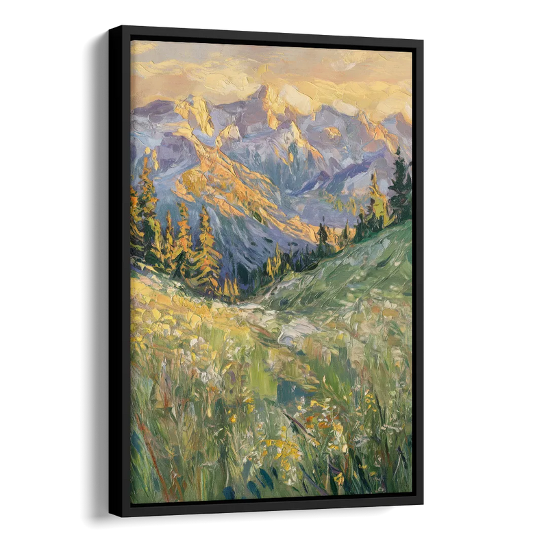 Vail Rocky Mountain View Side - Black Canvas Wall Art