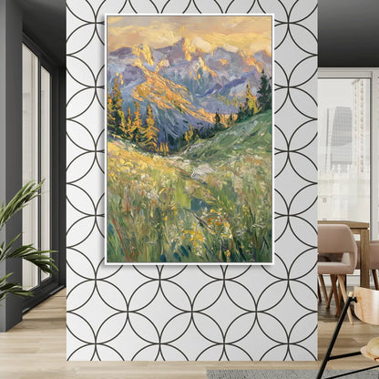 Vail Rocky Mountain View Sitting Room - White Canvas Wall Art