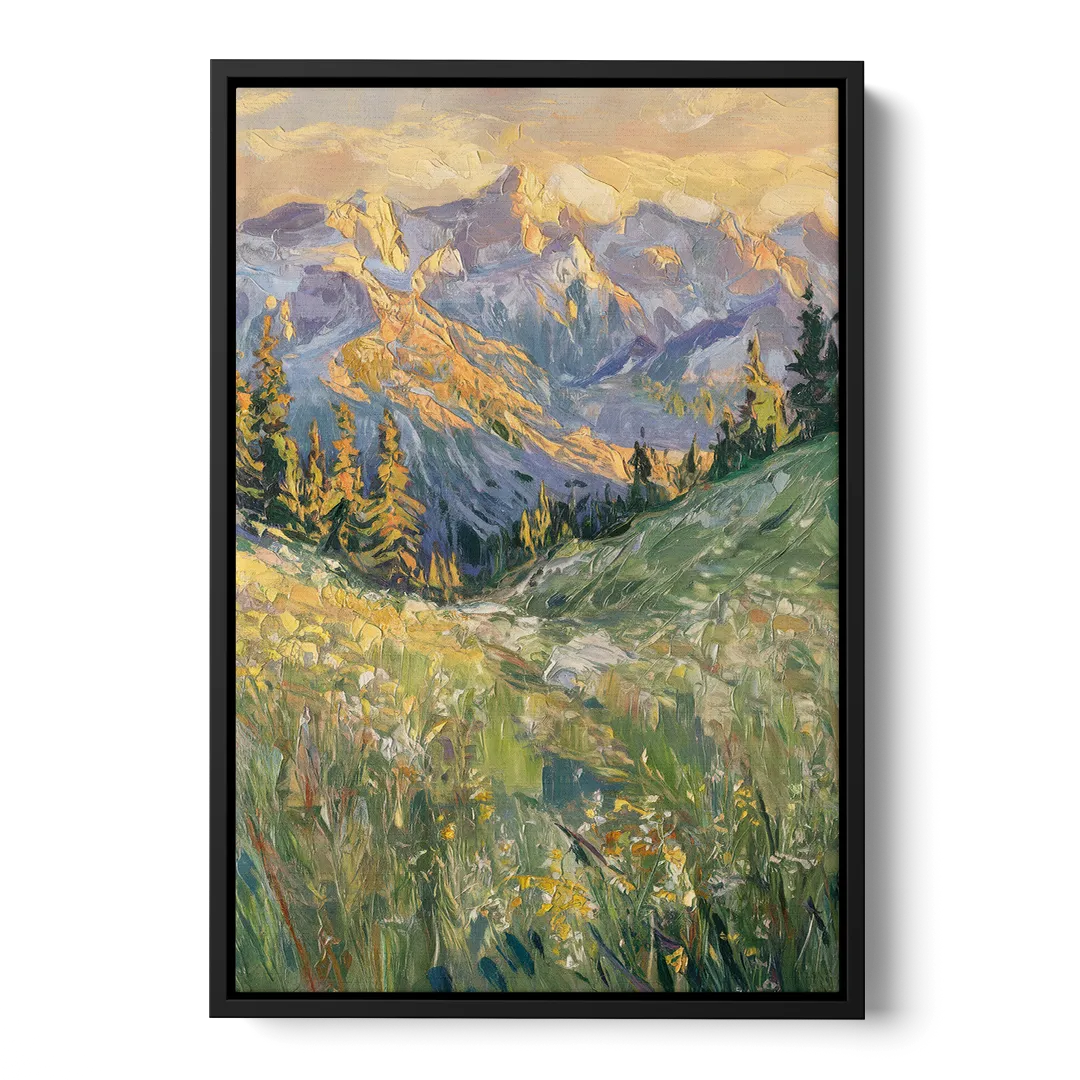 Vail Rocky Mountain View Front - Black Canvas Wall Art