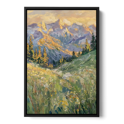 Vail Rocky Mountain View Front - Black Canvas Wall Art