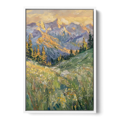 Vail Rocky Mountain View Front - White Canvas Wall Art