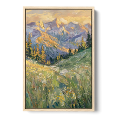 Vail Rocky Mountain View - Oak Framed Canvas Wall Art - Front