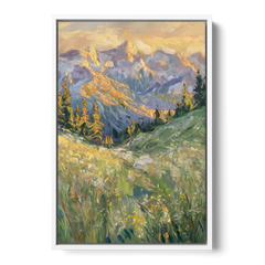 Vail Rocky Mountain View - White Framed Canvas Wall Art - Front