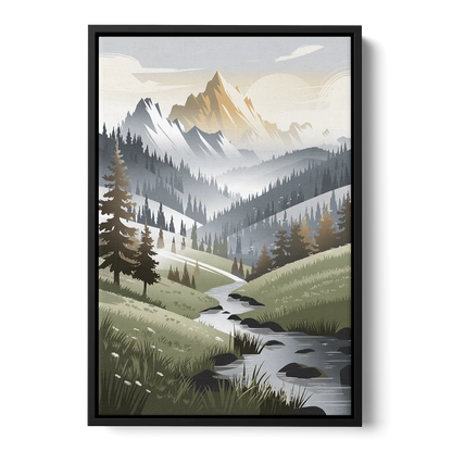 Vail Scenic Landscape Front - Black Canvas Wall Art