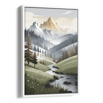 Vail Scenic Landscape Side - White Canvas Wall Art