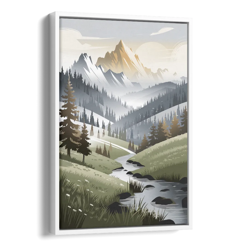 Vail Scenic Landscape Side - White Canvas Wall Art