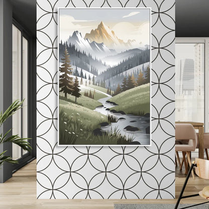 Vail Scenic Landscape Living Room - White Canvas Wall Art