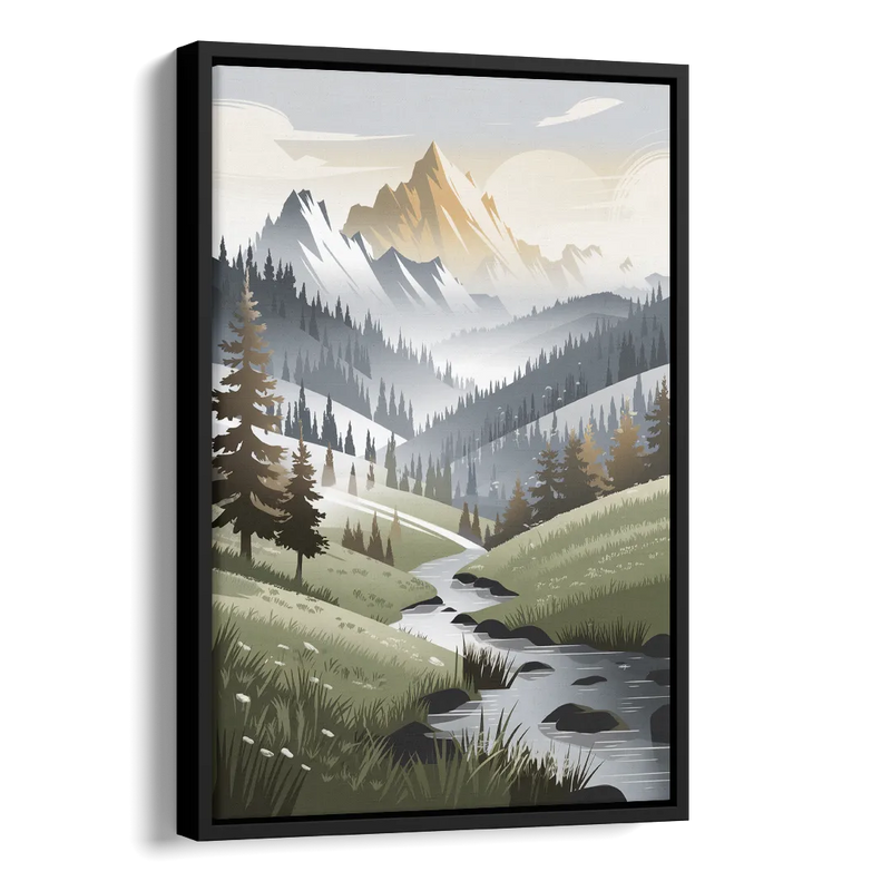 Vail Scenic Landscape Side - Black Canvas Wall Art
