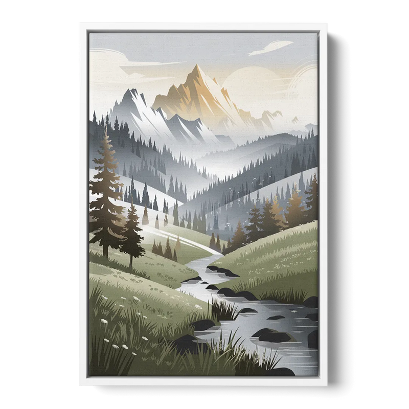 Vail Scenic Landscape Front - White Canvas Wall Art
