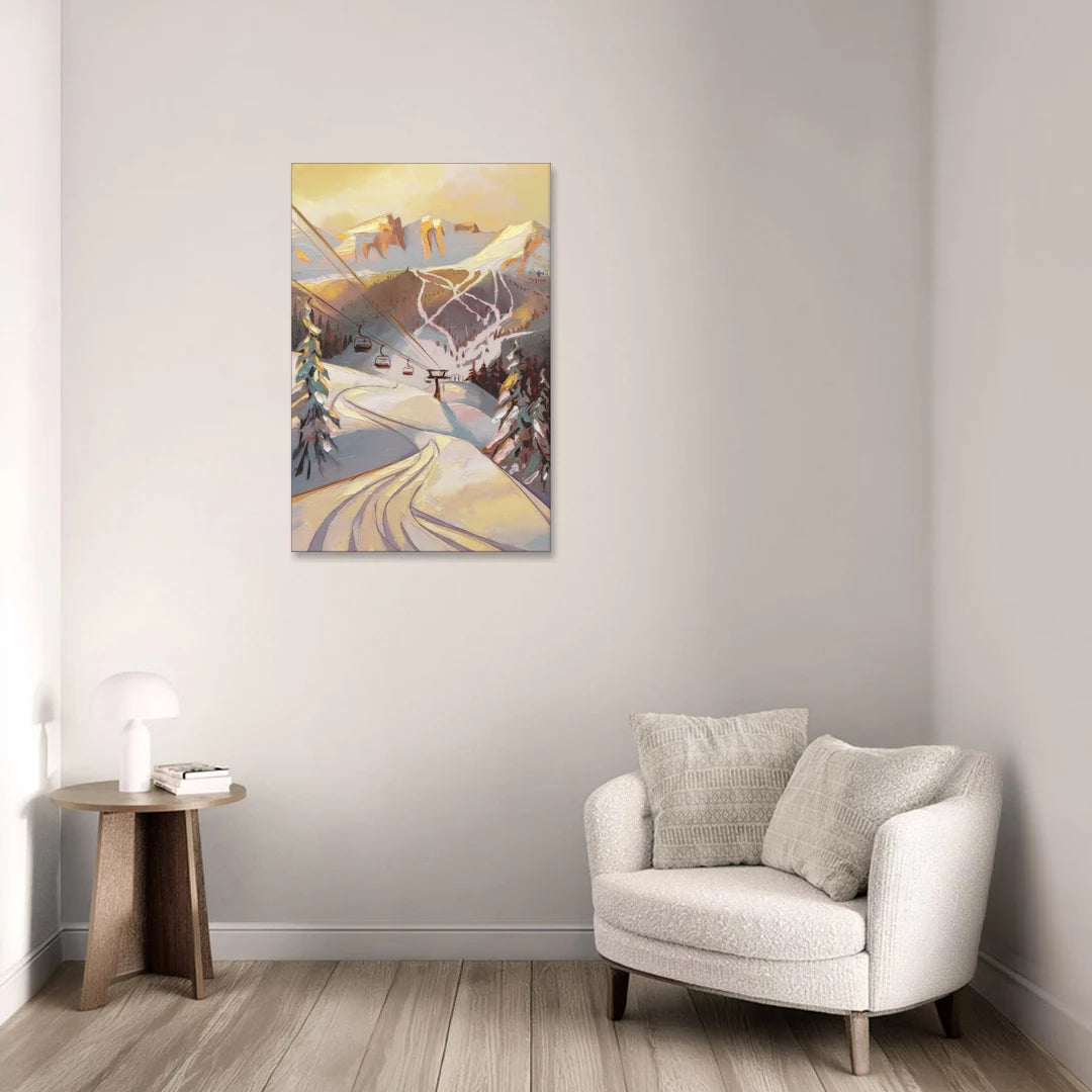 Vail Ski Slopes - Canvas Wall Art - Sofa - 24x36