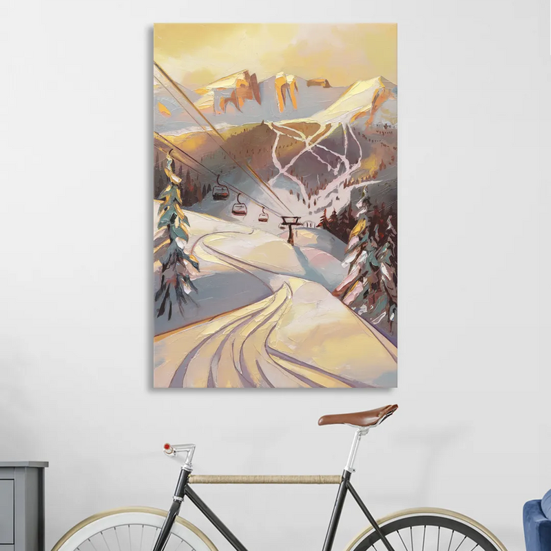 Vail Ski Slopes Sitting Room - Canvas Wall Art