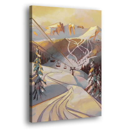 Vail Ski Slopes Side - Canvas Wall Art