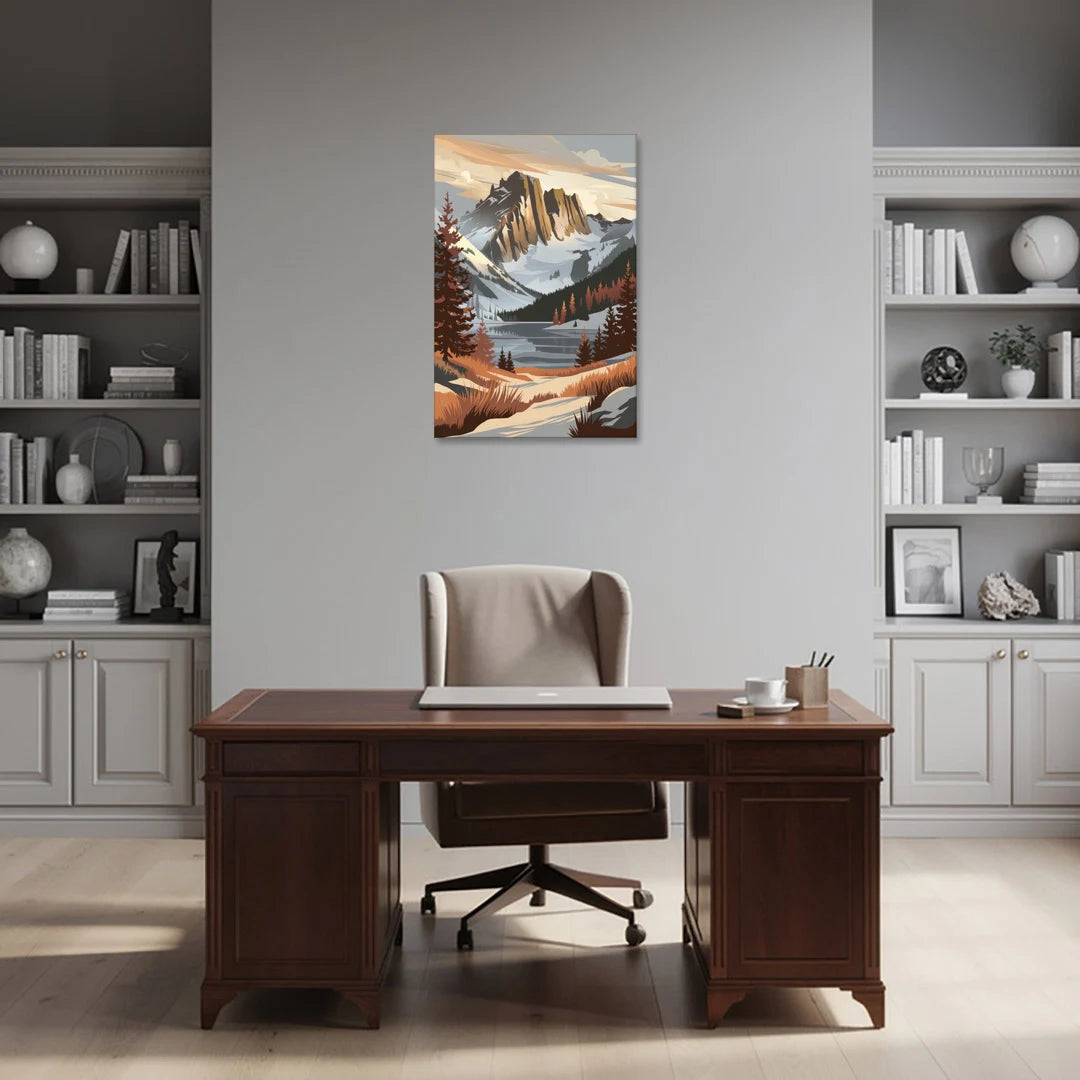 Vail Snowy Peaks - Canvas Wall Art - Office - 24x36