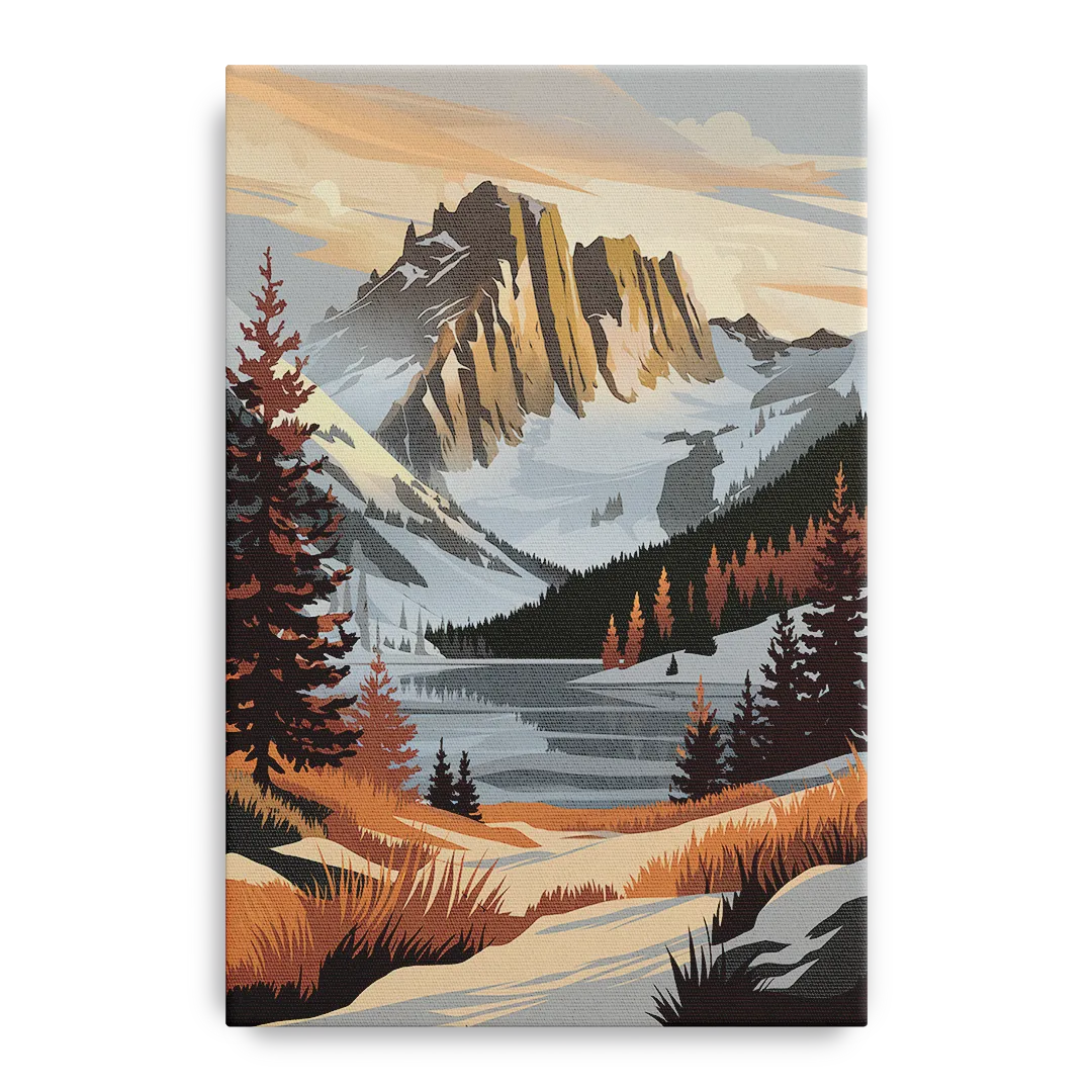 Vail Snowy Peaks Front - Canvas Wall Art