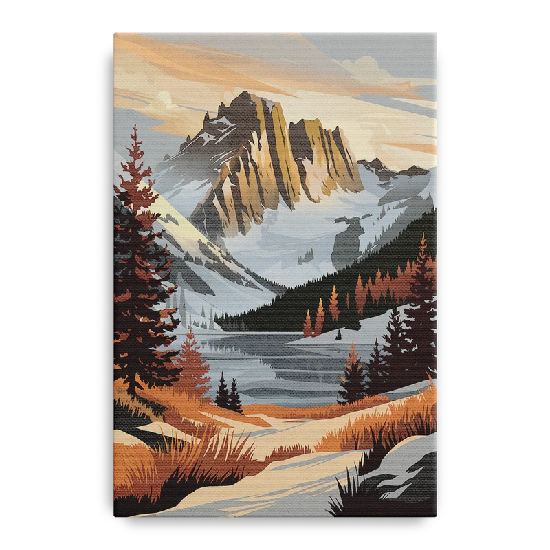 Vail Snowy Peaks Front - Canvas Wall Art