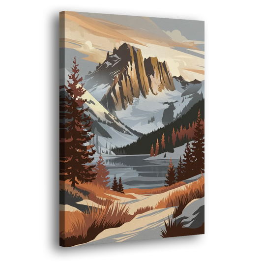 Vail Snowy Peaks Side - Canvas Wall Art