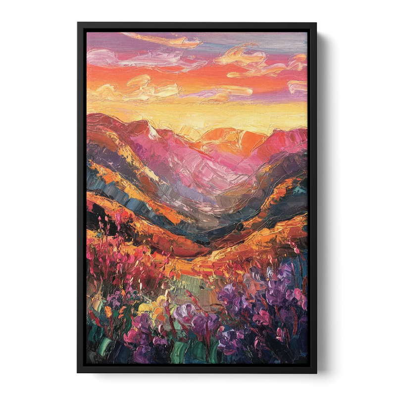 Vail Sunset Glow Front - Black Canvas Wall Art