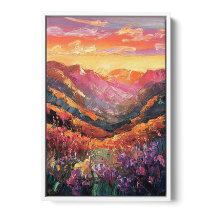 Vail Sunset Glow Front - White Canvas Wall Art