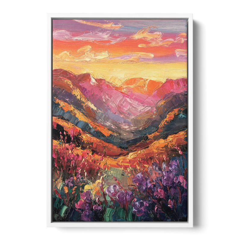 Vail Sunset Glow Front - White Canvas Wall Art