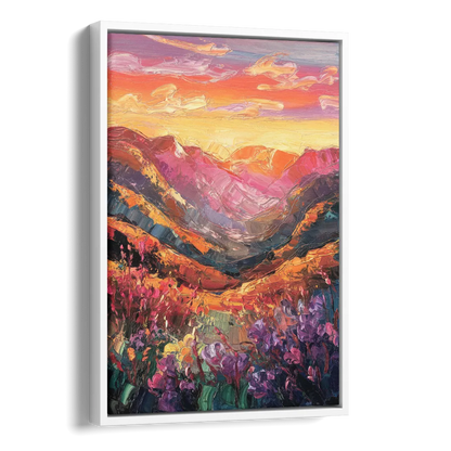 Vail Sunset Glow Side - White Canvas Wall Art