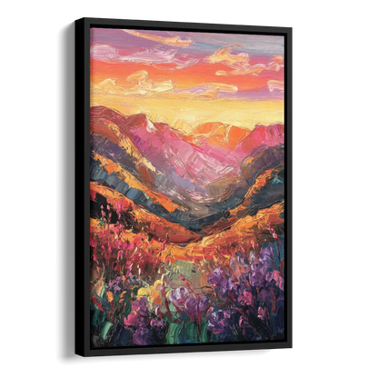 Vail Sunset Glow Side - Black Canvas Wall Art