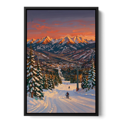 Vail Winter Wonderland - Black Framed Canvas Wall Art - Front