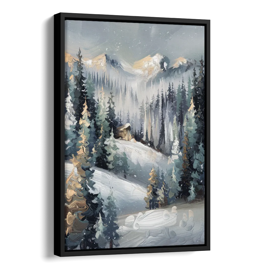 Vail Winter Wonderland Side - Black Canvas Wall Art