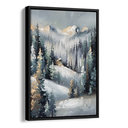 Vail Winter Wonderland Side - Black Canvas Wall Art