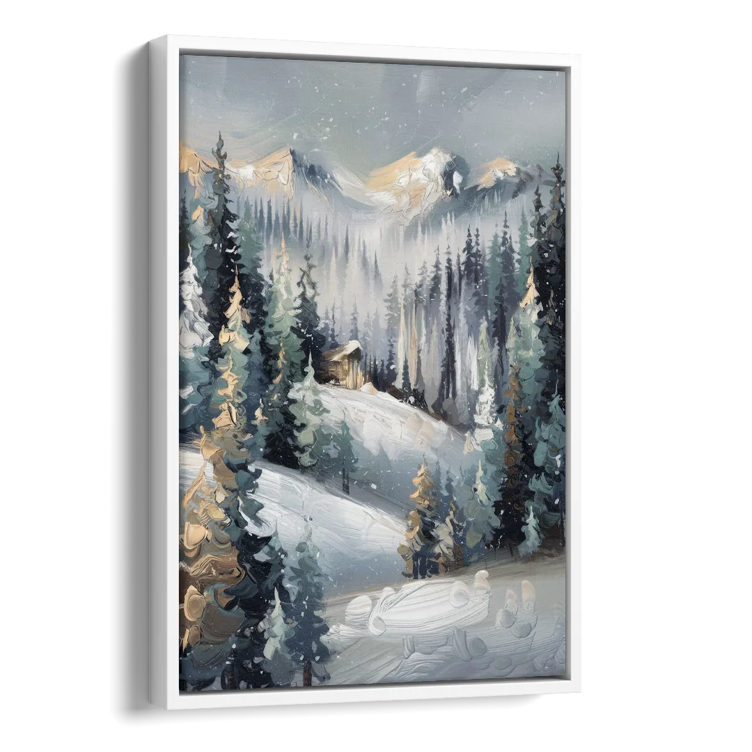 Vail Winter Wonderland Side - White Canvas Wall Art