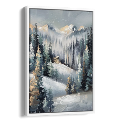 Vail Winter Wonderland Side - White Canvas Wall Art