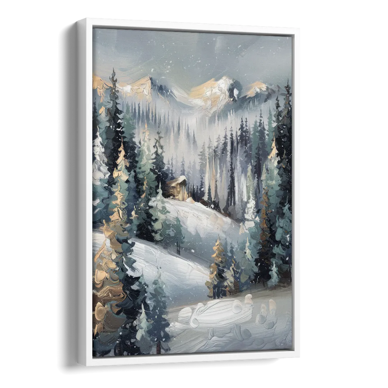 Vail Winter Wonderland Side - White Canvas Wall Art
