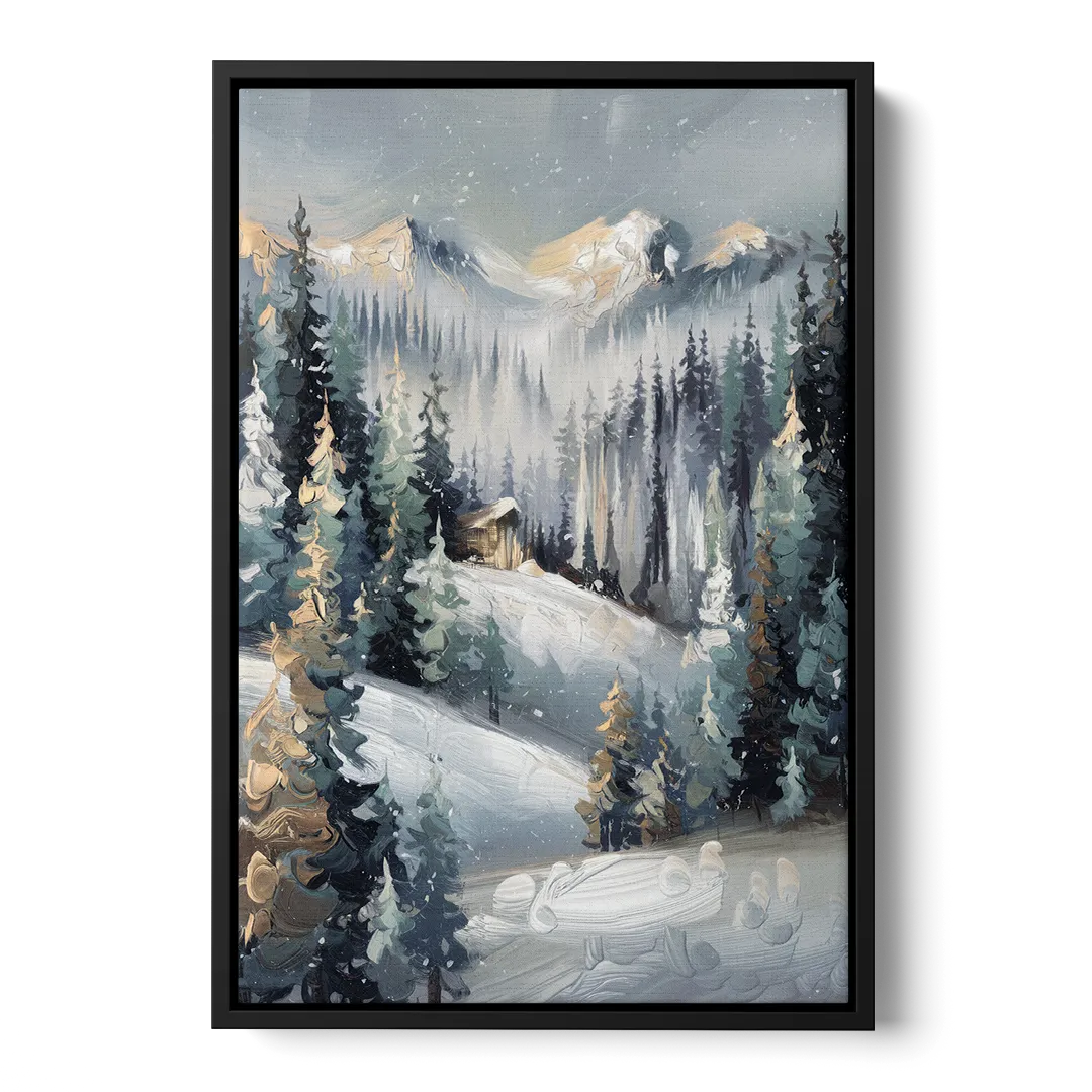 Vail Winter Wonderland Front - Black Canvas Wall Art