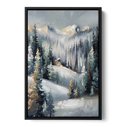 Vail Winter Wonderland Front - Black Canvas Wall Art