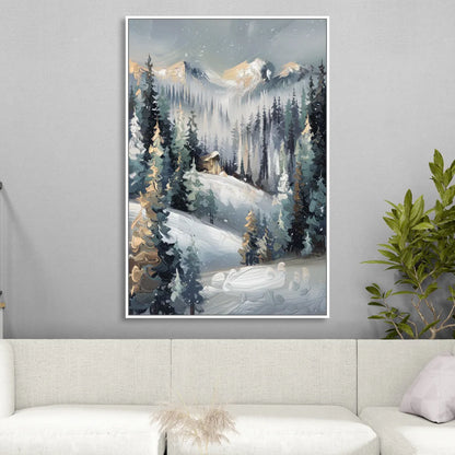 Vail Winter Wonderland Sitting Room - White Canvas Wall Art